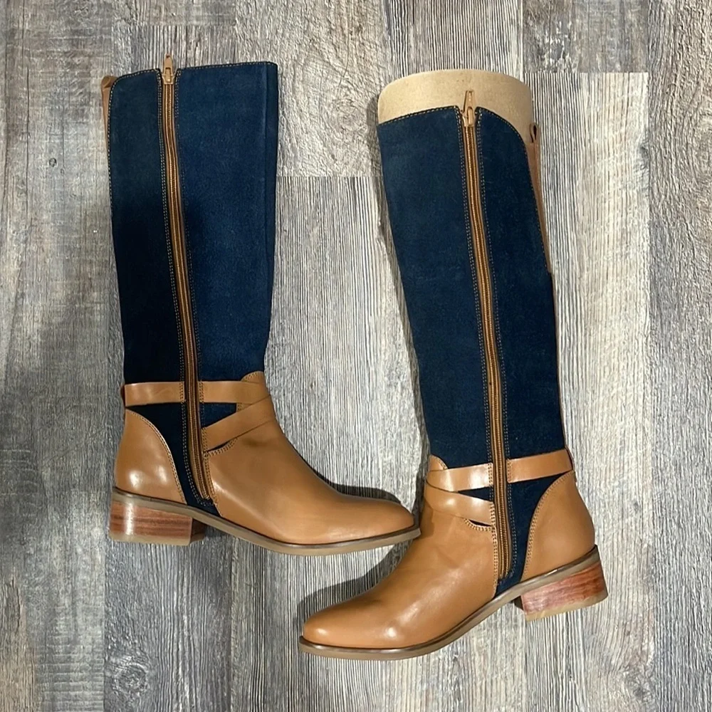 Stivali 2 tone blue/honey boots. Sz 6.5